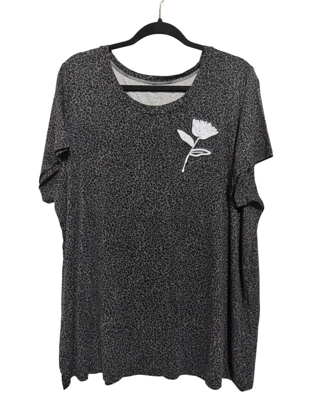 Torrid x Sylvia Mollie Gray Leopard Sequin Flower